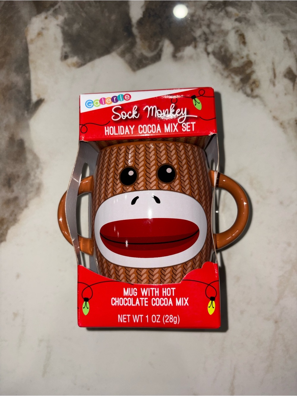 Sock Monkey Kids Holiday Mug Set - Brown Sock Monkey Design